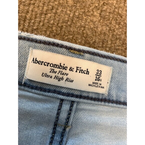 Abercrombie & Fitch Flare Jeans Womens 16 Ultra High Rise Bootcut Stretch Denim - Picture 8 of 9